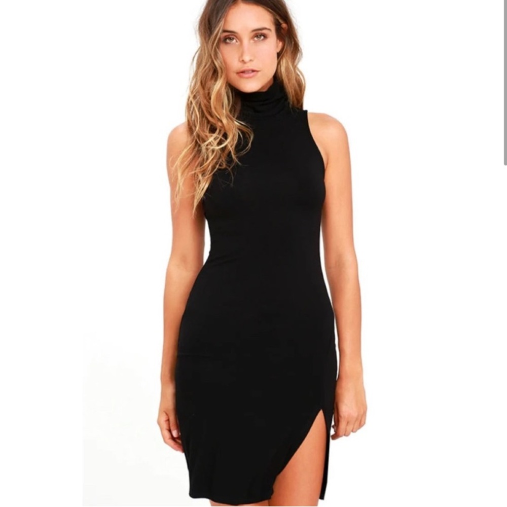 Lulu’s Love It Bodycon Sleeveless Turtleneck Dress, Size S